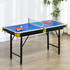 Stol za bilijar i stoni tenis 2 u 1, 140 × 63 × 60–80 cm, plavo-zeleni