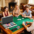 Poker set s 300 žetona u aluminijskom koferu s podlogom, srebrni