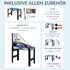 Stol za igru 5 u 1 s biljarom i stolnim tenisom 91 × 45,5 × 76 cm, plavo-crni