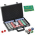 Poker set u koferu s 400 žetona, 2 špila karata i podlogom, sivi