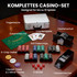 Poker set s 500 čipova, kartama, kockicama i koferom za 10 igrača, srebrni