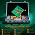Poker set s 200 čipova u koferu, s kockicama i 2 špila karata, srebrni