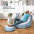 Naduvavaća fotelja s osloncem za noge, bijelo-plava