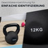Kettlebell 12 kg s plastičnom oblogom, čelik, crni