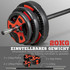 Set šipke s 6 tegova 20 kg, s protuklizno ručkom, crno-crveni