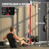 Power rack s dvostrukim podesivim sistemom kablova, crni