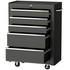 Kolica za alat s 5 ladica 61,5 × 33 × 82,5 cm, crna