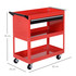 Kolica za alat s 3 police i ladicom 82 × 35 × 76 cm, crveno-crna