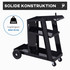 Kolica za varenje s 3 police i sigurnosnim lancima 71 × 39 × 70 cm, crna