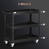 Kolica za alat s 3 police 83 × 35,3 × 76 cm, crna