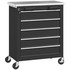 Kolica za alat s 5 ladica 65,5 × 34,5 × 76 cm, crno-srebrna