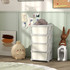 Organizator za igračke s 4 ladice 37 × 37 × 76 cm, krem bijeli