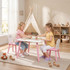 Dječiji stol i 2 stolice 60 × 60 × 44 cm, roza i bijela