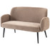Sofa dvosjed od baršuna s metalnim nogama, smeđa