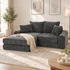 Modularna ugaona sofa na razvlačenje od šenila, tamno siva