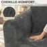 Modularna ugaona sofa na razvlačenje od šenila, tamno siva