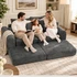 Modularna ugaona sofa na razvlačenje od šenila, tamno siva