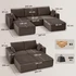 Modularna U sofa bez okvira s presvlakom od rebrastog baršuna, kaki