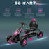 Dječiji gokart na pedale, podesivo sjedište, roza i crna