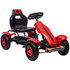 Dječiji gokart na pedale s ručnom kočnicom i podesivim sjedištem, crveni