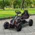 Dječiji go-kart na pedale s ručnom kočnicom i podesivim sjedištem, crni