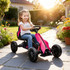 Dječiji go-kart na pedale s ručnom kočnicom i podesivim sjedištem, roza