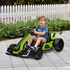 Dječiji električni go-kart s drift funkcijom i podesivim sjedištem, zeleno-crni