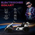 Dječiji električni go-kart s drift funkcijom, do 12 km/h, bijelo-crni