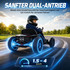 Dječiji električni go-kart 12V s 2 motora i podesivim sjedištem, crni