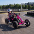 Dječiji električni go-kart 12V s 2 motora i LED farovima, roza