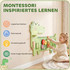 Montessori zidna tabla s dinosaurusom, ksilofonom i zupčanicima, zelena