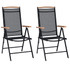 Vrtne Sklopive Stolice 2 kom Aluminijske 58x65x109 cm Crne Vrtne Sklopive Stolice 2 kom Aluminijske 58x65x109 cm Crne