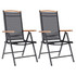 Vrtne Sklopive Stolice 2 kom Aluminijske 58x65x109 cm Crne Vrtne Sklopive Stolice 2 kom Aluminijske 58x65x109 cm Crne