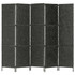 Sobna pregrada s 5 panela crna 193 x 160 cm od vodenog zumbula Sobna pregrada s 5 panela crna 193 x 160 cm od vodenog zumbula
