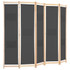 Sobna pregrada s 5 panela od tkanine 200 x 170 x 4 cm siva Sobna pregrada s 5 panela od tkanine 200 x 170 x 4 cm siva