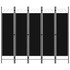 Sobna pregrada s 5 panela crna 200 x 180 cm Sobna pregrada s 5 panela crna 200 x 180 cm
