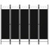 Sobna pregrada s 5 panela crna 200 x 180 cm Sobna pregrada s 5 panela crna 200 x 180 cm