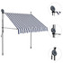 Tenda na ručno uvlačenje s LED svjetlima 100 cm plavo-bijela