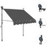 Tenda na ručno uvlačenje s LED svjetlima 100 cm antracit