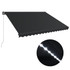 Tenda na ručno uvlačenje s LED svjetlima 450 x 300 cm antracit