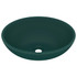 Luksuzni ovalni umivaonik mat tamnozeleni 40 x 33 cm keramički