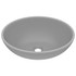 Luksuzni ovalni umivaonik mat svjetlosivi 40 x 33 cm keramički