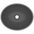 Luksuzni ovalni umivaonik mat tamnosivi 40 x 33 cm keramički