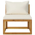 3057639 4-Seater Garden Sofa with Cushion Cream Solid Acacia Wood (2x311857)