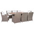 3057801 9 Piece Outdoor Dining Set with Cushions Poly Rattan Brown (4x44148+310143)