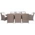 3057801 9 Piece Outdoor Dining Set with Cushions Poly Rattan Brown (4x44148+310143)