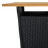 Barski stol crni 60x60x110 cm poliratan i masivno drvo bagrema
