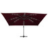 Konzolni suncobran s LED svjetlima 400 x 300 cm bordo Konzolni suncobran s LED svjetlima 400 x 300 cm bordo