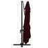 Konzolni suncobran s LED svjetlima 400 x 300 cm bordo Konzolni suncobran s LED svjetlima 400 x 300 cm bordo