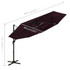 Suncobran s 4 razine i aluminijskom šipkom bordo 3 x 3 m